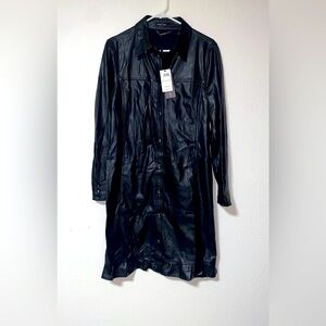 M144 // NWT Marc Cain Vegan Leather Dress - L